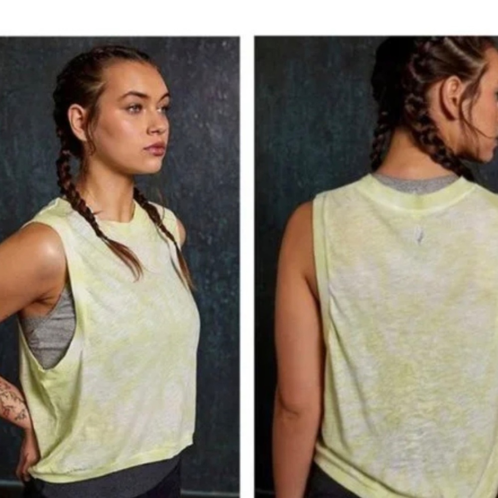 Free People Yellow Tank Top